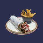 Falafel and Haloumi Wrap with Chips